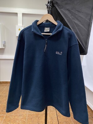    Y2K Jack Wolfskin Fleece Hoodie Rare Retro Hype size M/L color blue