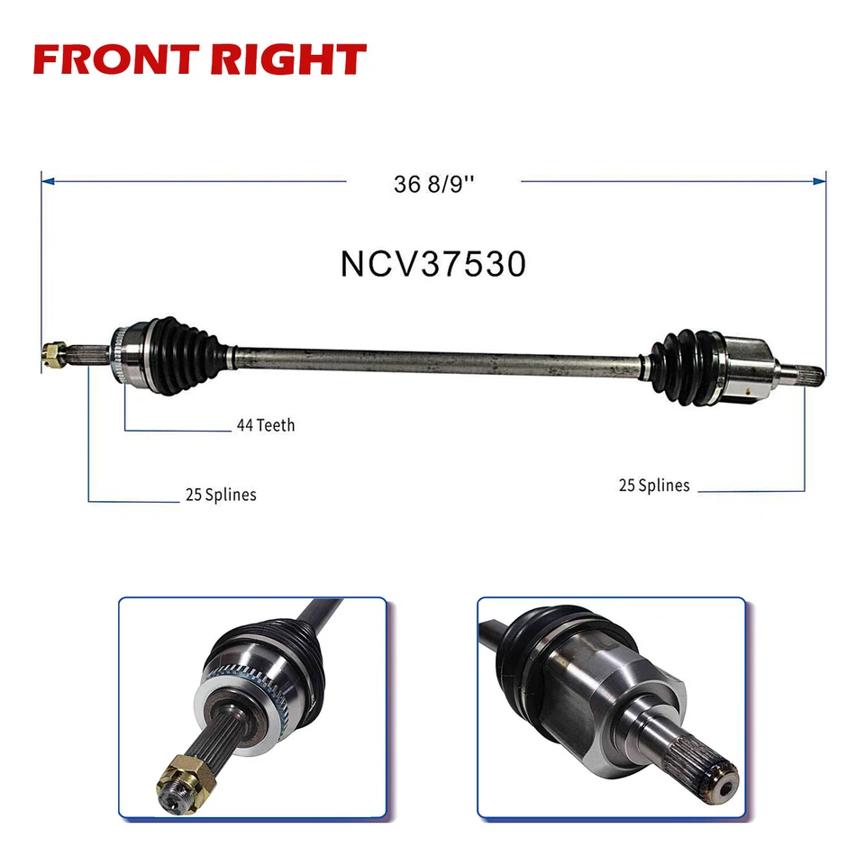 Передняя левая правая ось CV в сборе для 2001-2006 Hyundai Elantra 2,0 л автоматическая - Изображение 3 из 4