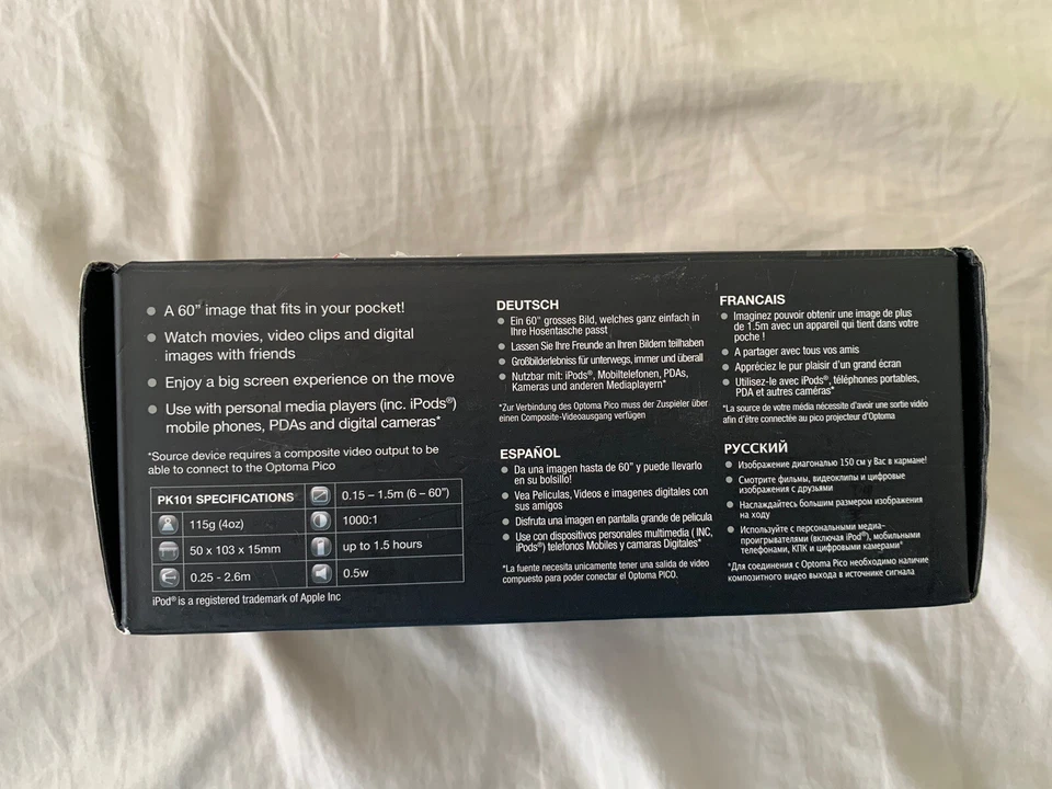 Optoma Pico PK101 Mini Pocket Portable Projector LDPKGZG - Not Tested - Image 4 of 4