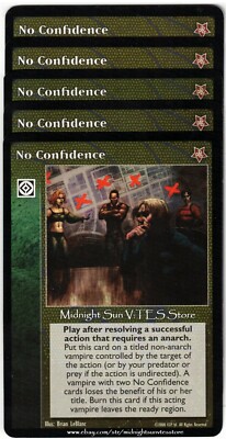No Confidence x4 + 1 Twilight Rebellion V:TES VTES Vampire CCG
