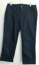 Tommy Hilfiger Ankle Pants Cropped Womens Size 8 Navy Blue Pockets 33X24.5 INCH