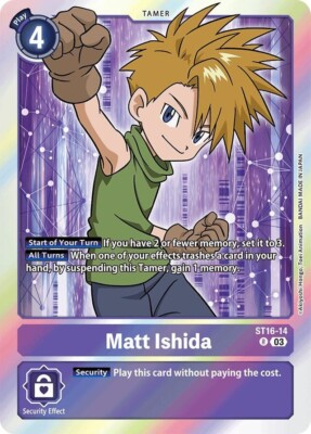 #ad #ad Matt Ishida Foil ST16 14 NM Digimon TCG $2.10