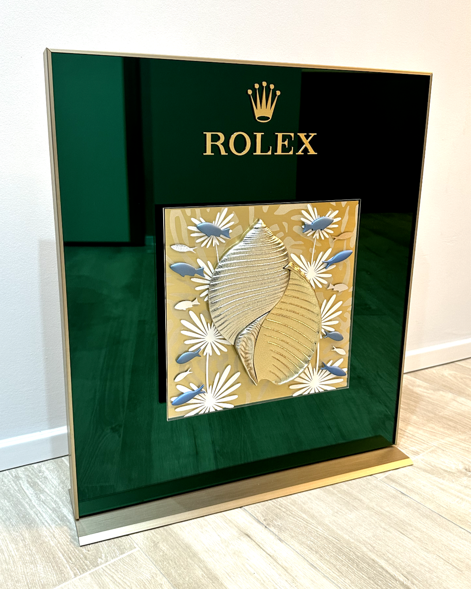 Rolex espositore vetrina official dealer display conchiglia shell