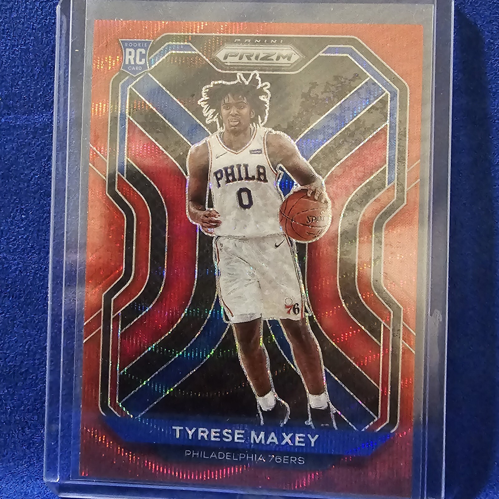 2020-21 Panini Prizm - Ruby Wave Prizm #256 Tyrese Maxey (RC)