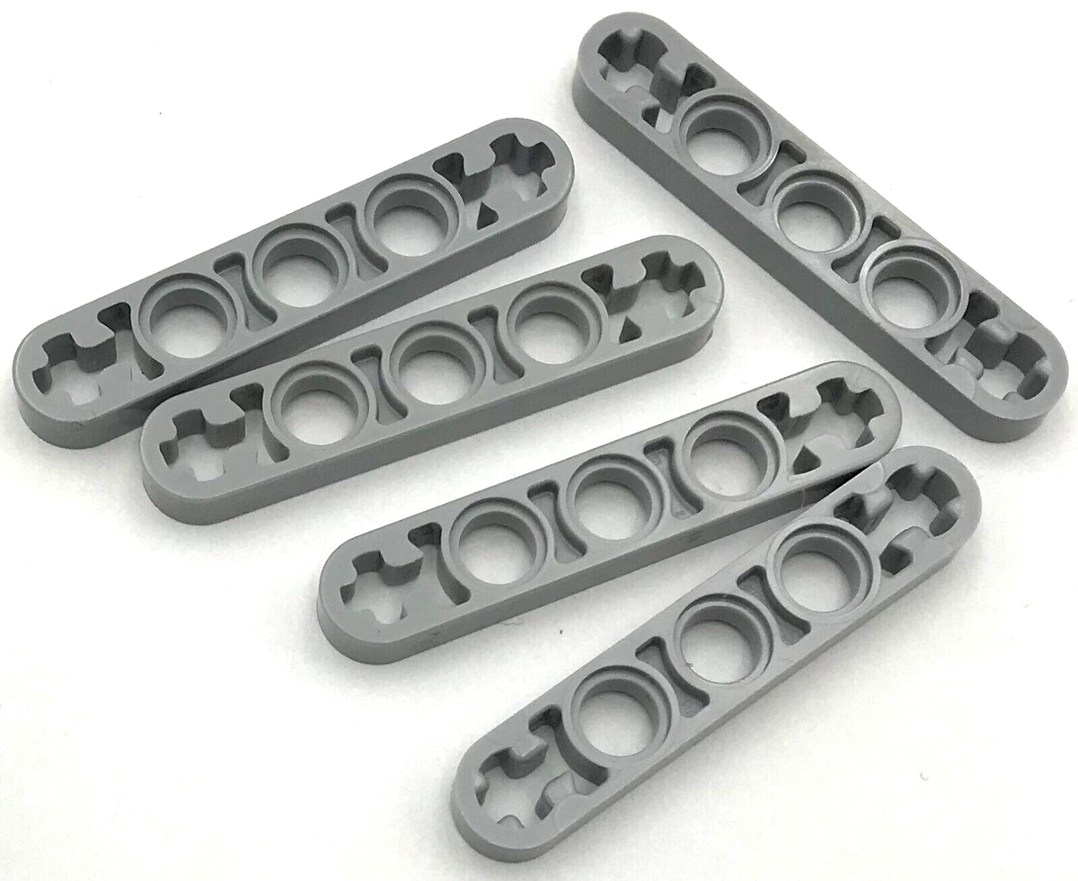 Lego 5 New Light Bluish Gray Technics Liftarm Thin 1 x 5 Axle