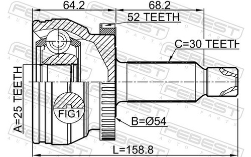 FEBEST 2210-XM12A52 Gelenksatz, Antriebswelle für HYUNDAI,HYUNDAI (BEIJING),KIA - Bild 2 von 2
