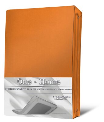 Spannbettlaken 180 - 200 x 220 cm orange Elasthan Boxspringbett Wasserbett