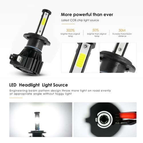 Kit de 4 lados faros LED de haz alto bajo 6000K para GMC Acadia 2007-2012 HID blanco - Imagen 7 de 12