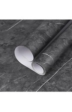 Hode Dark Grey Marble Vinyl Wrap Self Adhesive Wallpaper 60cmx3m Peel and Stick 
