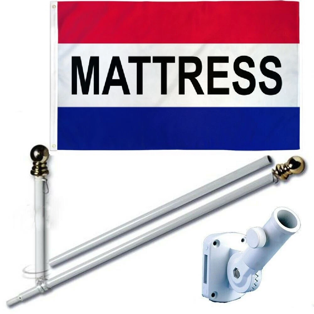 Mattress 3 x 5 FT Flag Set + 6 Ft Spinning Tangle Free Pole + Bracket
Opens in a new window or tab