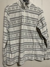 Lands End Boys Half Zip Christmas Sweater