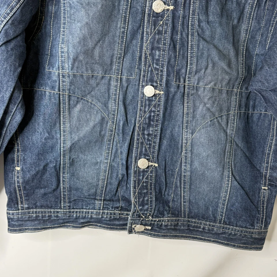 Chaqueta vaquera de colección Avirex EE. UU. parche bordado abotonada juvenil M Y2K Eagle Foto 4 de 4