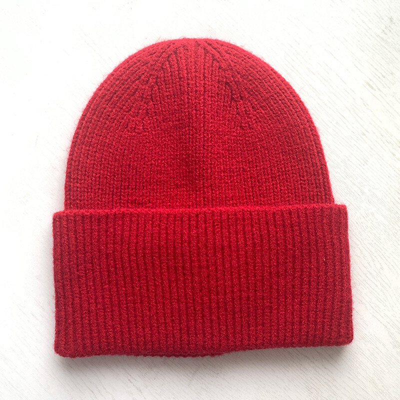 Men and women solid color knit beanie hat, outdoor casual skull hat