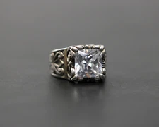 Silpada 925 Sterling Silver & CZ Uptown Wide Band Ring 7g Size 4.75 R0981