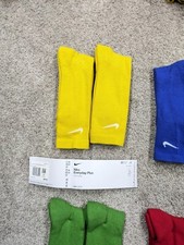 Nike Dri-FIT Everyday Plus Cushioned Crew Sock 2 Pair Mens 8-12 Large Yellow NEW