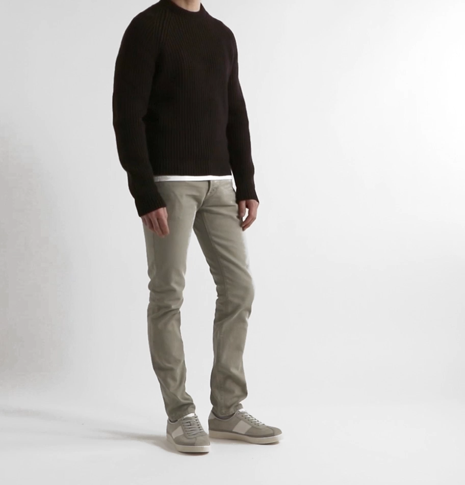 TOM FORD ヘンリーネックニット ブラック サイズ48 (新品、未使用) TOM FORD ヘンリーネックニット コットンレーヨン ブラック サイズ48