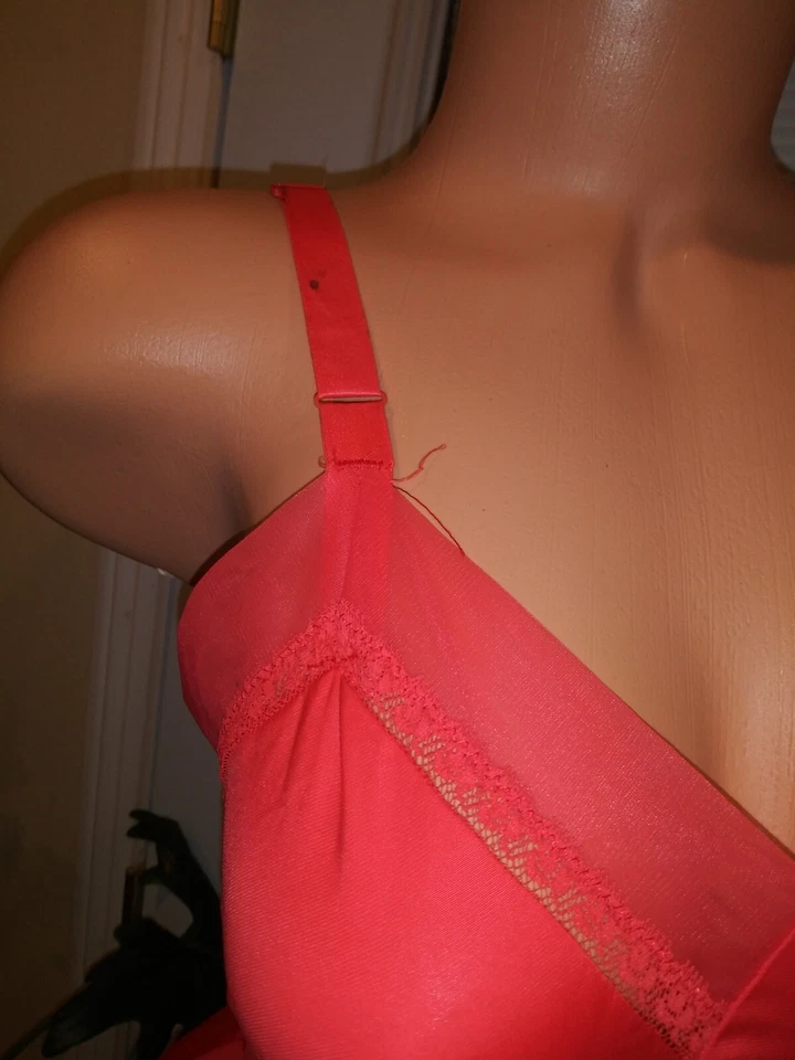 De colección Vestido de Camisón Sedoso Vestido sin Mangas Completo Vintage Camisón Camisón Sedoso Años 50 Foto 3 de 4