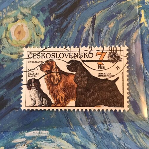 CAVALIER KING CHARLES SPANIEL, COCKER SPANIELS DOG STAMP DOGS DOG23 - Picture 1 of 1