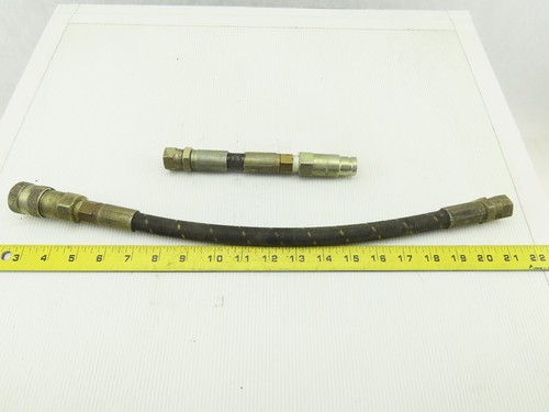 Parker 451AR-6 FF371-6EP 3/8" NPT Quick Connect 3000 PSI Hydraulic Hose 25" OAL