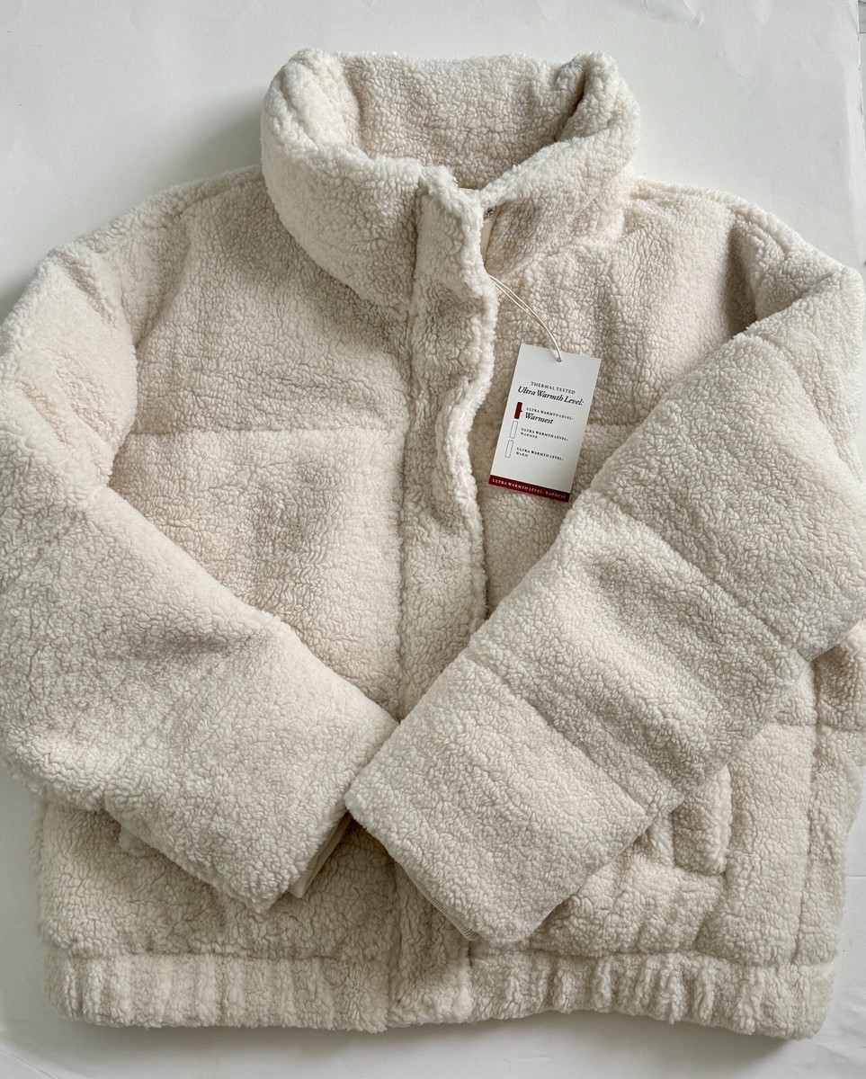 NWT ABERCROMBIE & FITCH Women Sherpa Mini Ultra Puffer Jacket