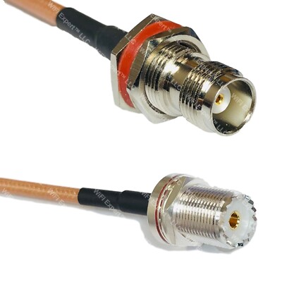 RG400 TNC FEMALE BULKHEAD to UHF Female BULKHEAD RF Cable FAST-SHIP LOT