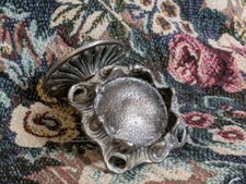 Vintage Ornate Toothbrush  Cup Holder Silver Patinated Color Wall Mount