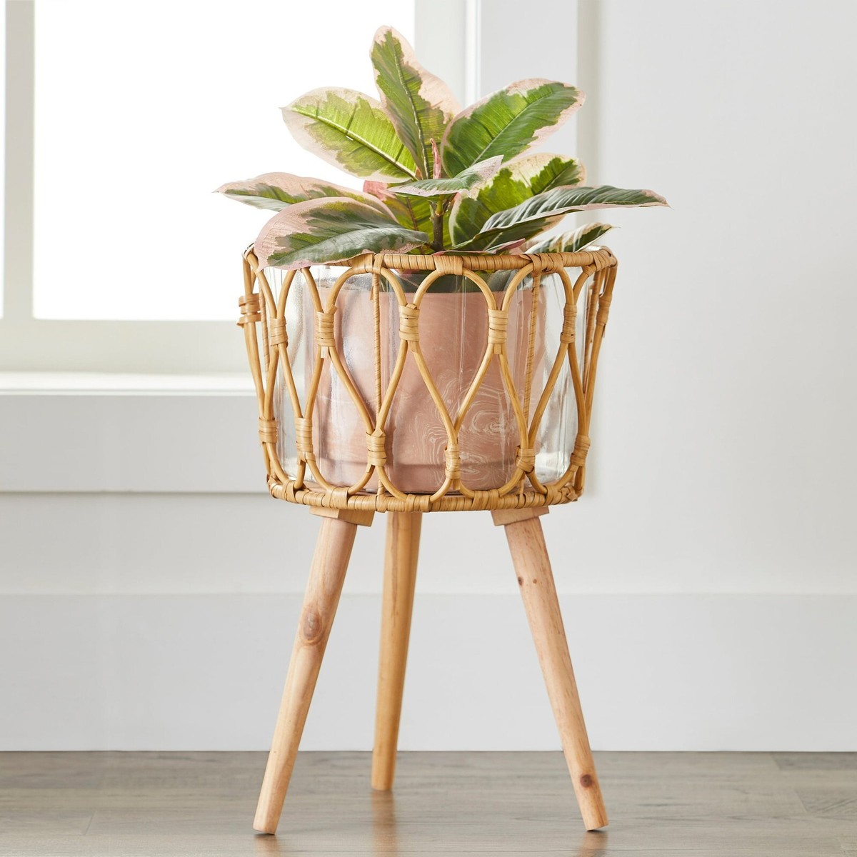 12 in Willow Sage Beige Planter Pots for Plants Flower Plant Stand Rack  Holder | eBay