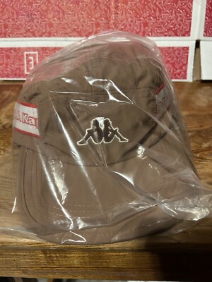 Kappa Logo Tape Crema Hat Cap Brown Light Pink Red Cherry Adjustable