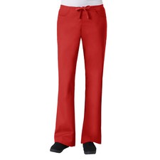 MAEVN 9026RED Red Scrub Pants Elastic Drawstring Back Flare Leg Sizes XXS - XXL