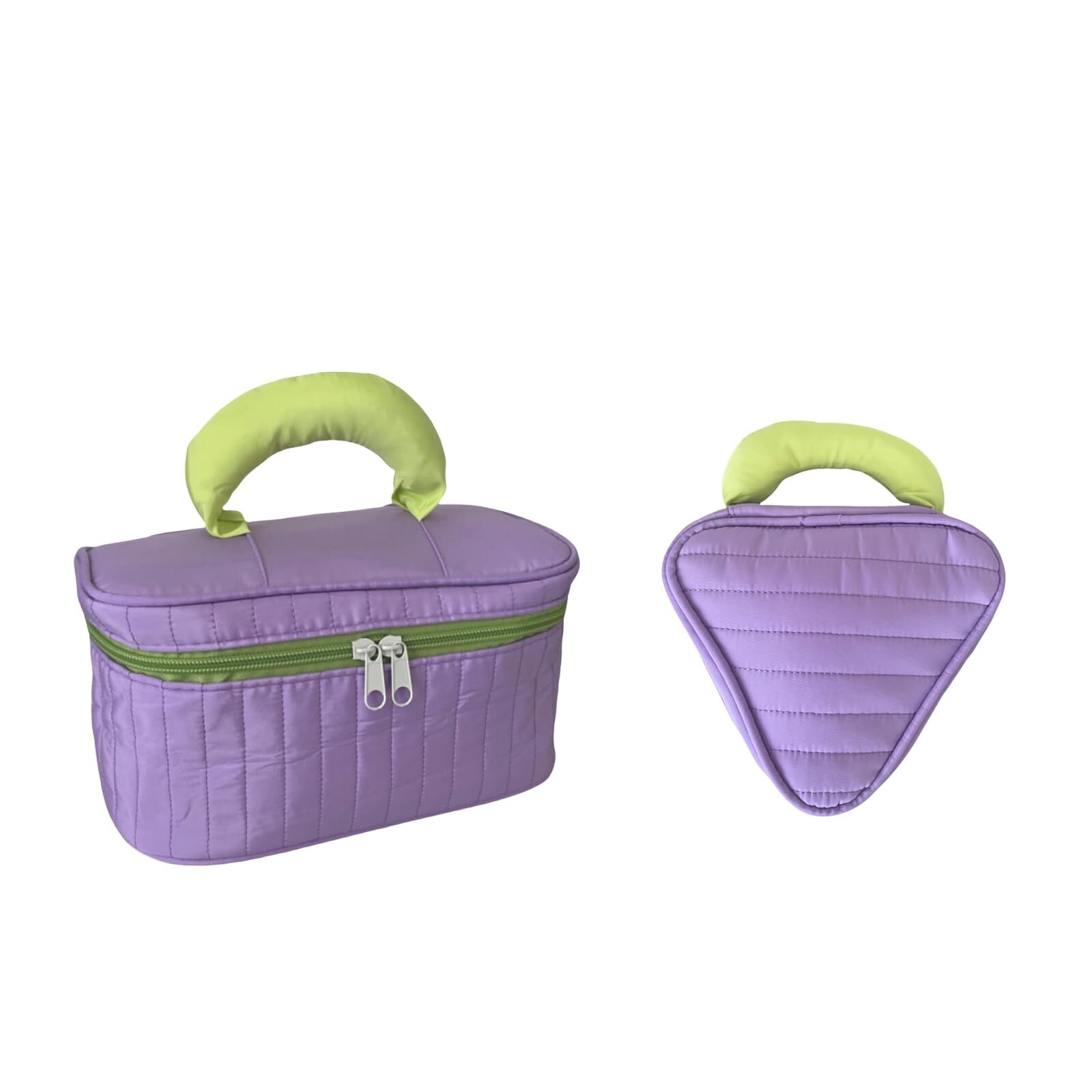 Quilted Makeup Bag Set for Women - 2-Piece Large Travel Toiletry Organizer-image