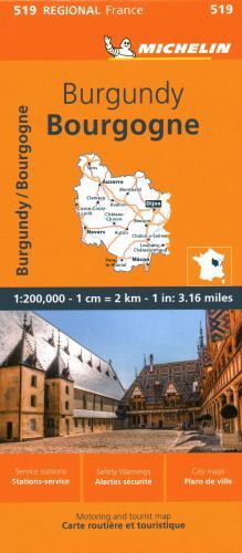 Michelin Regional Maps: France : Burgundy Map 519 by Michelin (2023, Sheet ...