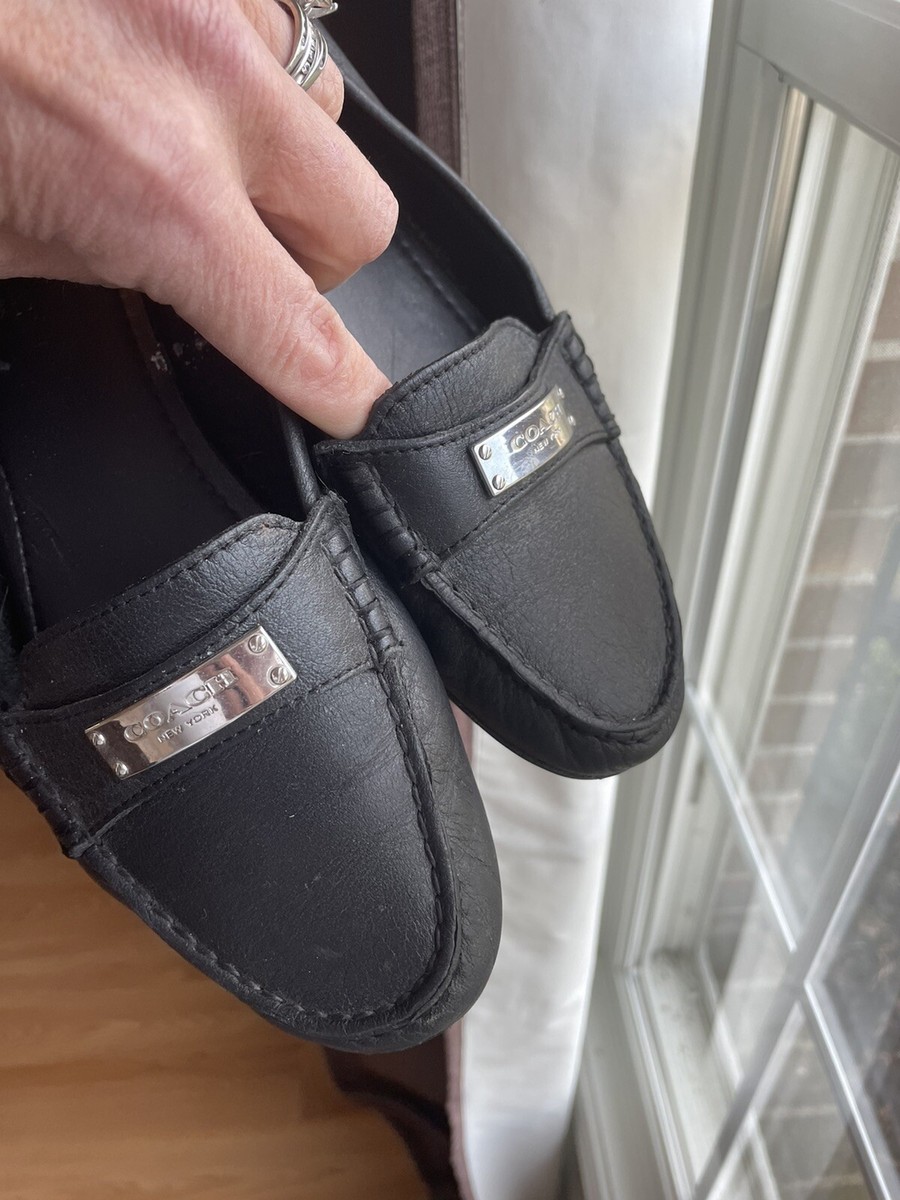 Coach leather flats 6.5 M Fredrica loafers shoes black