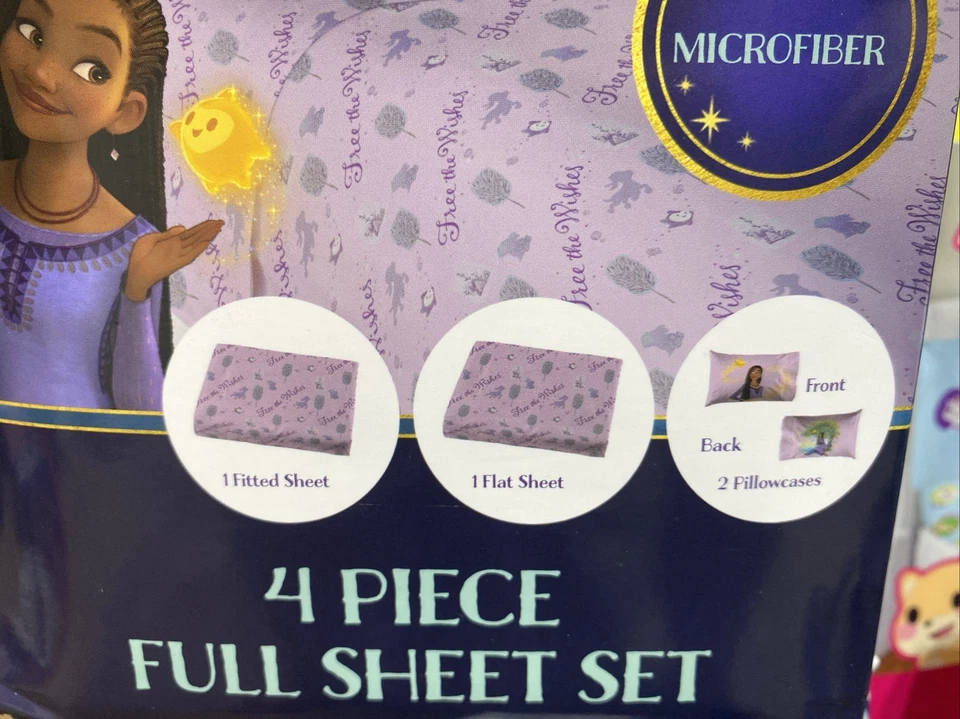 Juego completo de sábanas ajustables/completas Disney cuatro piezas dos fundas de almohada microfibra Foto 2 de 3