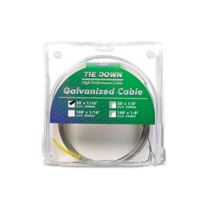 Tie Down Engineering Galvanized Galvanized Steel 50 ft Aircraft Cable 50066