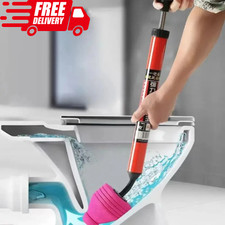 Heavy Duty High Pressure Toilet Unblock Plunger Clog Drain Buster Vacuum Pump US