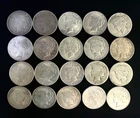 Lot of 20 Peace Silver $1 Coins 1920s Lady Liberty & Eagle
