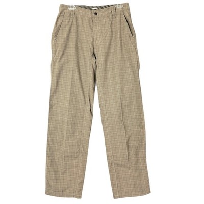 Lululemon Wet Dry Warm Pants Men 31X33 Brown Plaid Limited Edition Chino Golf