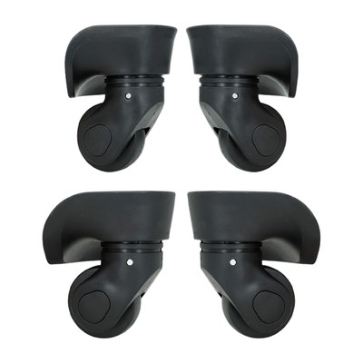 2x Luggage Wheels Silent Black Wear Resistant Smooth Travel Case Casters