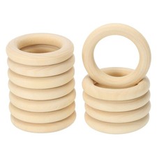 60 Pcs 45 Mm/1.8 Inch Wooden Ring for Crafting, Natural Wood Ring without Paint