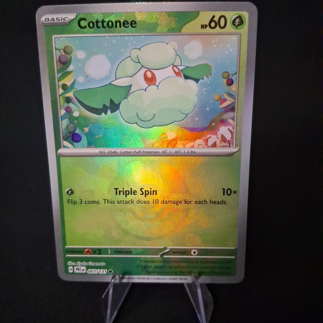 Cottonee (Pokeball) Reverse Holo Prismatic Evolutions 007/131 NM Any 3 Free Ship