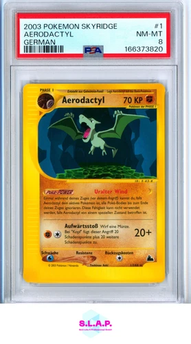 AERODACTYL GERMAN POKEMON SKYRIDGE 2003 1/44 PSA 8