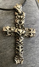 Tudor heart Cross 925 Silver  Pendant By Crazy Pig