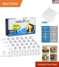 24-Pack Invisible Magnetic Cabinet Locks with 4 Keys for Ultimate Child Safety