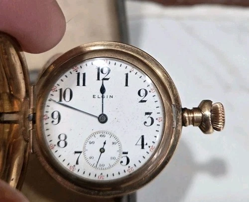 1920's Elgin Jewel-Grade Nawco Pocket Watch With BOX #999403 Antique Not Running