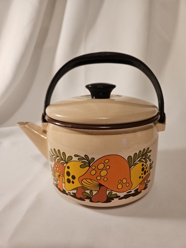 Vintage 1970's Sears Roebuck Merry Mushroom Tea Kettle With Lid And Handle...