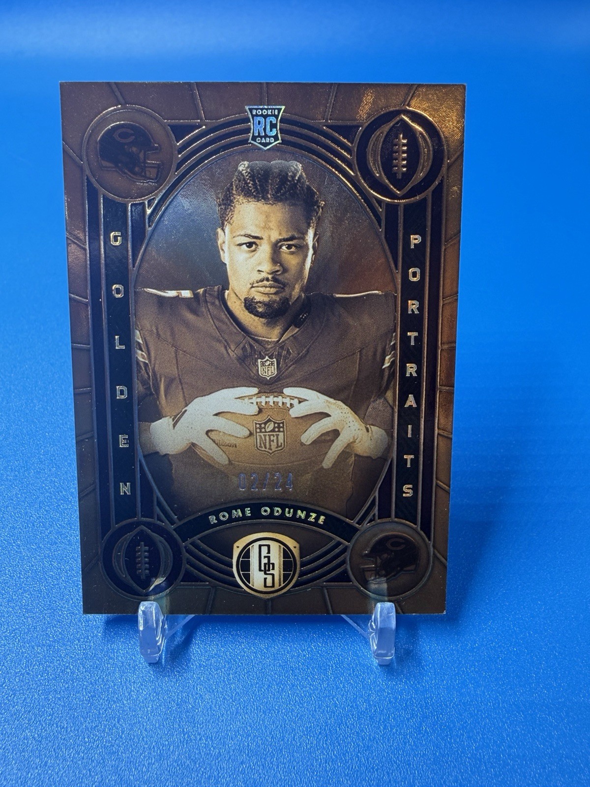 2024 Panini Gold Standard Rome Odunze Golden Portraits 2/24 Case Hit 🐻 Rookie