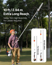 VEVOR Gas Pole Saw, 52CC 2 Stroke Gas Powered Pole Saws with 14 in Cutting Bar,