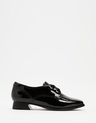 Mia Vita Filly Oxford Black Lace Up Flat Shoes Size 42