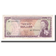 [#566740] Banknote, East Caribbean States, 20 Dollars, Undated (1965), KM:15g, E