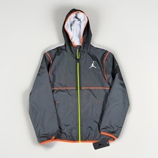 New Air Jordan Black Windbreaker Jacket Full Zip Youth Boys Size L